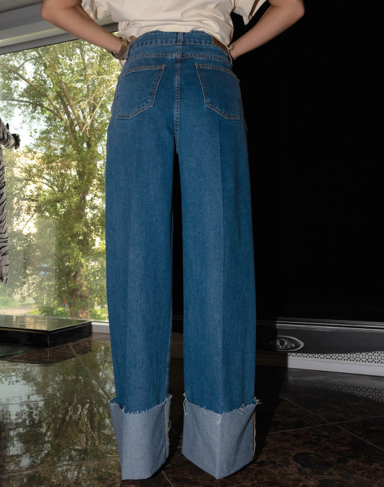 Джинсы с манжетами