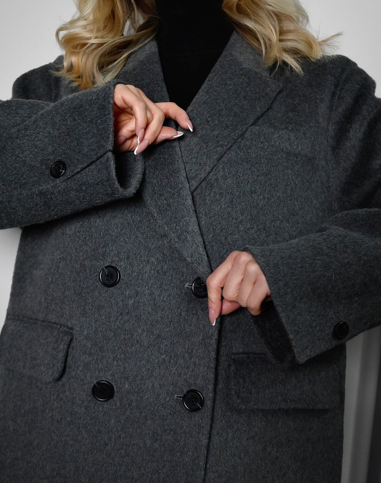 Двубортное полупальто