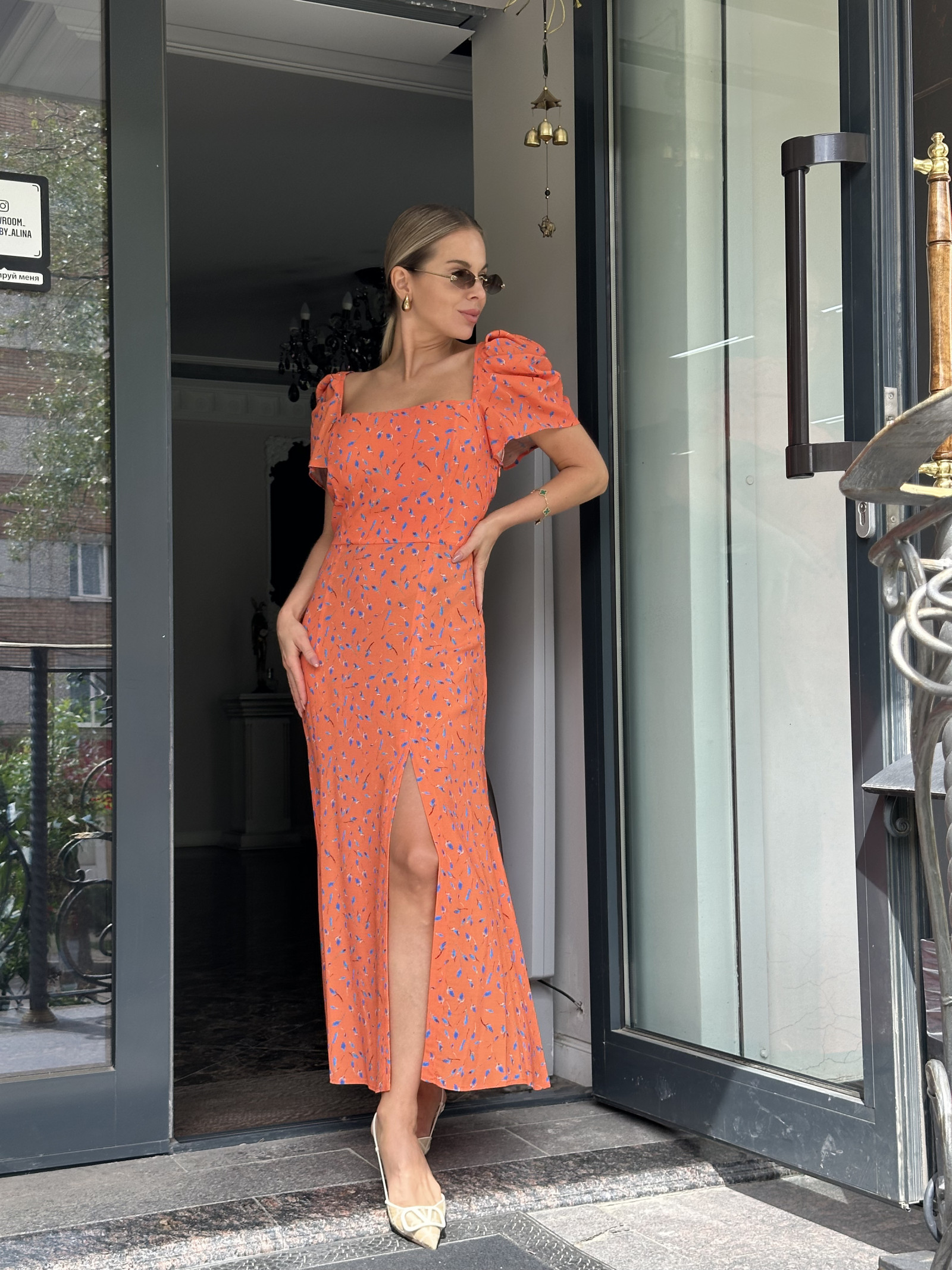 Платье в принте мильфлёр