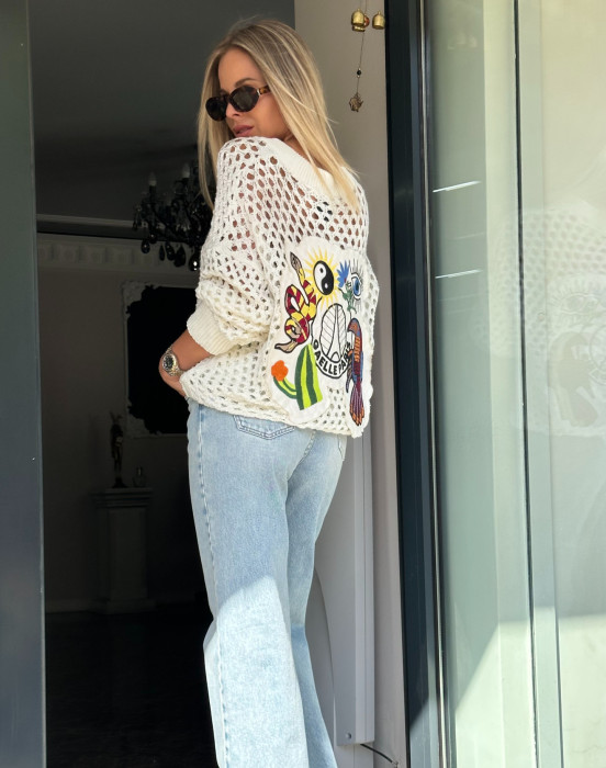 Кардиган с вышивкой