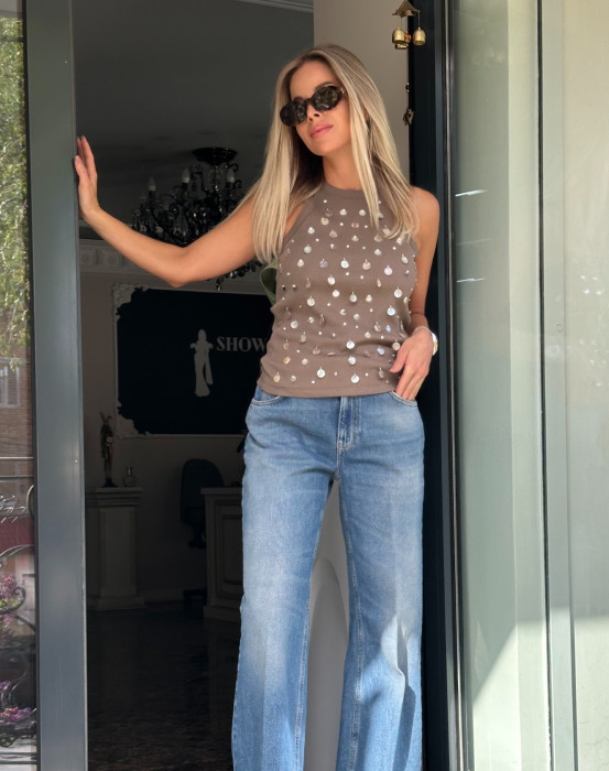 Майка с пайетками