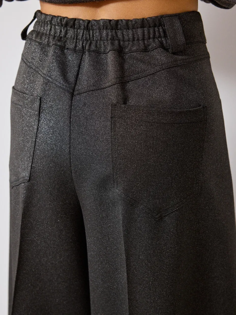 Брюки палаццо с мелким вкроплением люрекса
