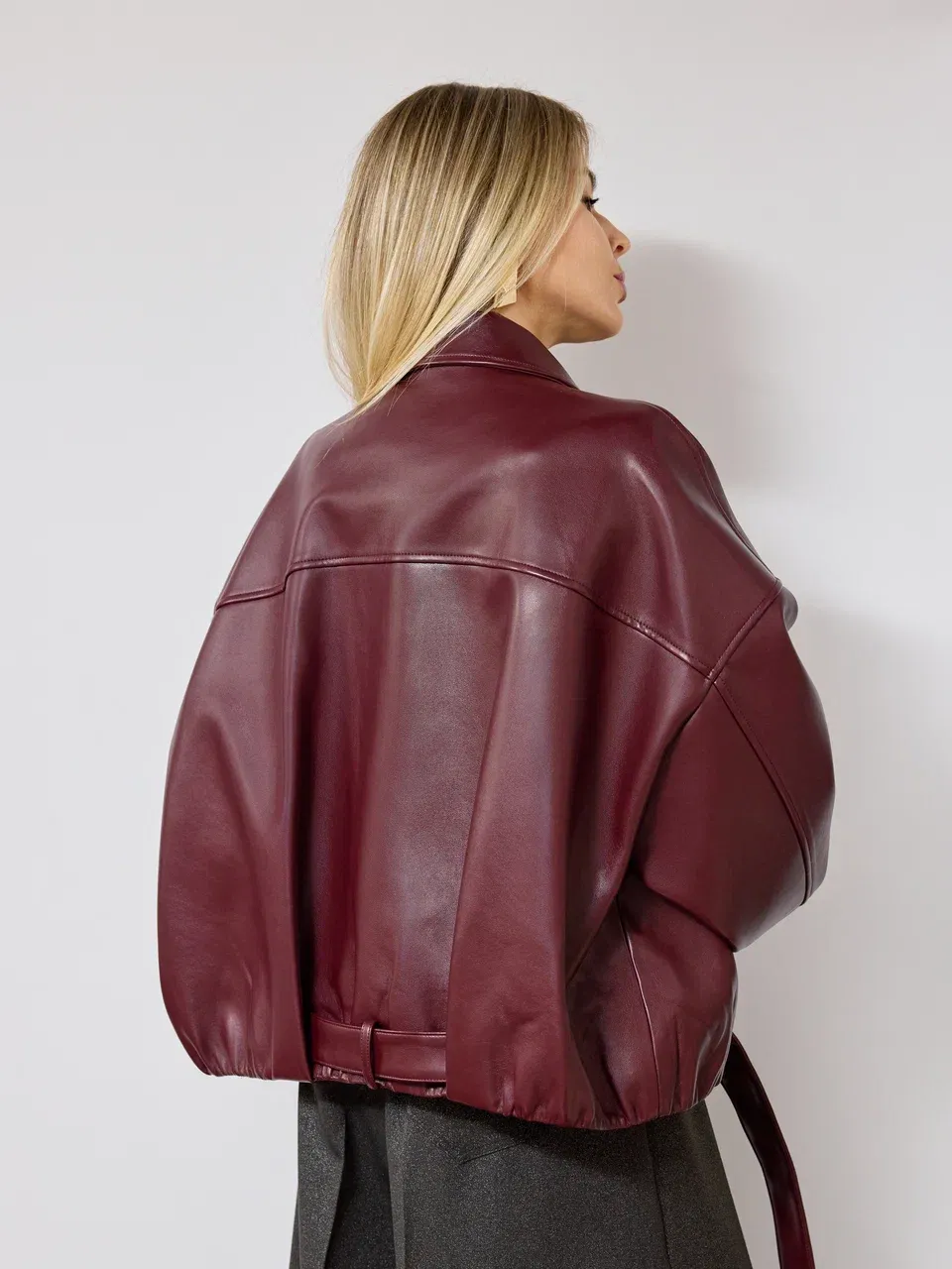Куртка из эко-кожи в цвете Бургундия