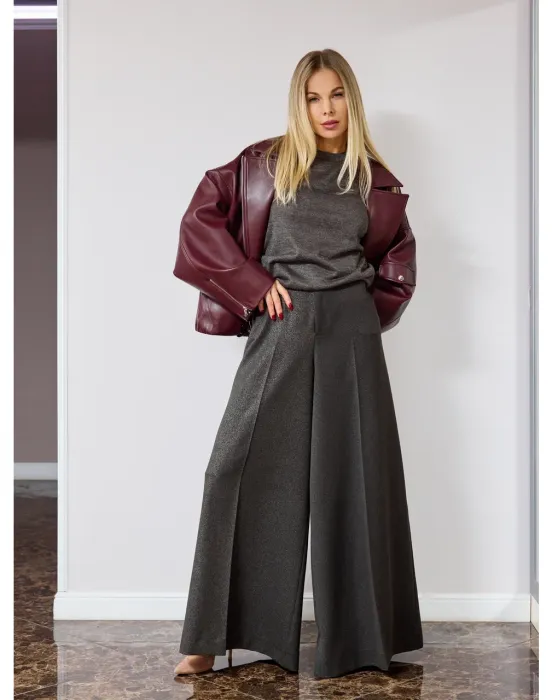 Куртка из эко-кожи в цвете Бургундия