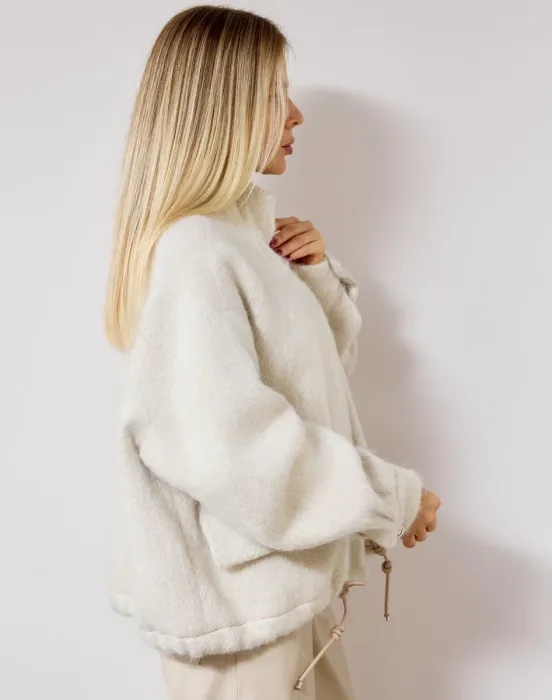 Бомбер из шерсти и мохера - фото - 7