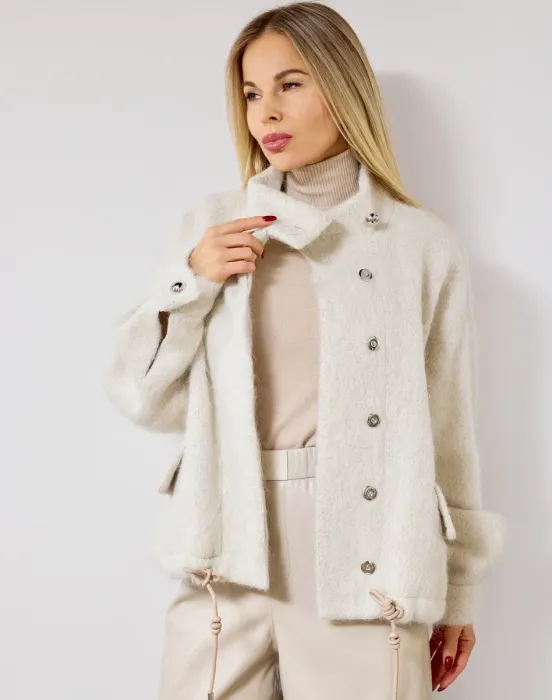 Бомбер из шерсти и мохера - фото - 8