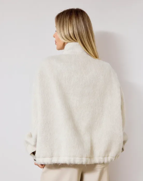 Бомбер из шерсти и мохера - фото - 6