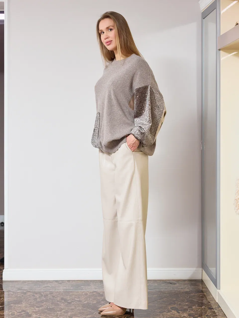 Разнофактурный свитер