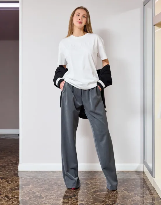 Брюки на резинке с логотипом бренда - фото - 4