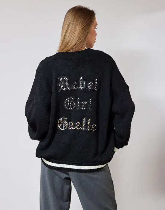 Кардиган на пуговицах с надписью