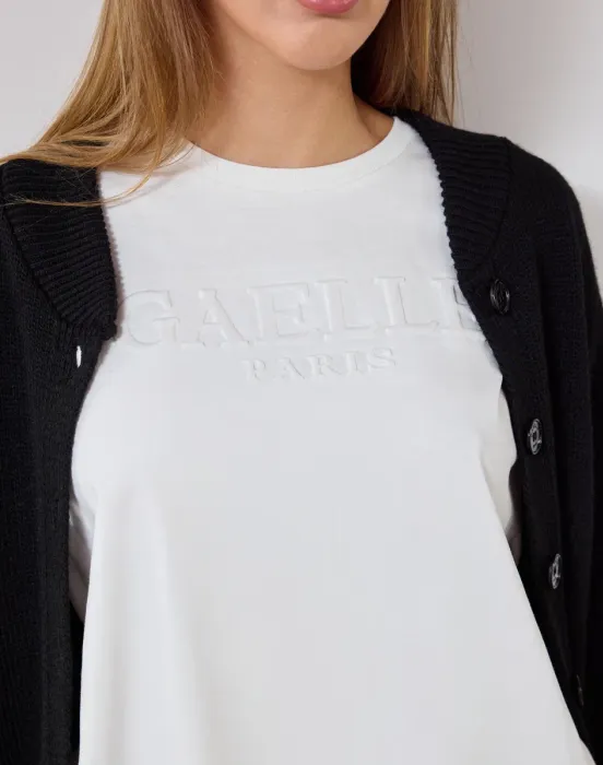 Кардиган на пуговицах с надписью