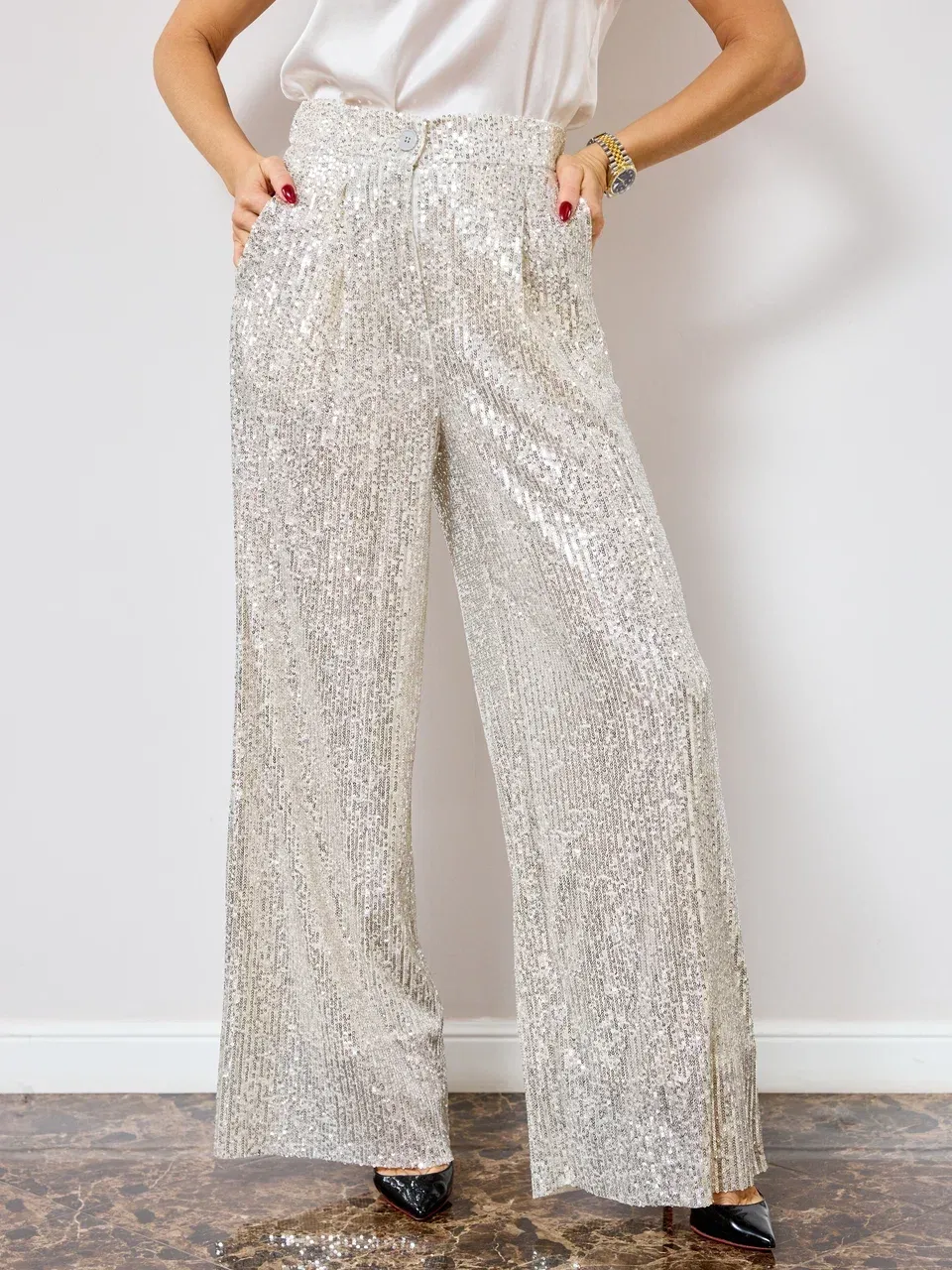 Брюки с пайетками