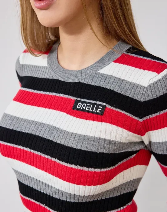 Лонгслив в принте полоска - фото - 5