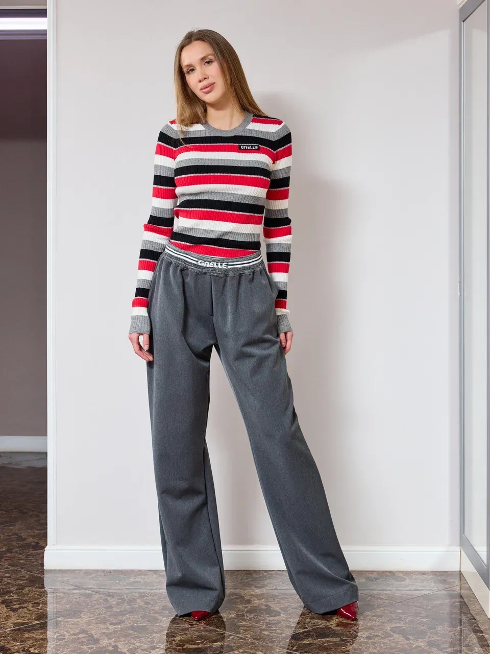 Лонгслив в принте полоска