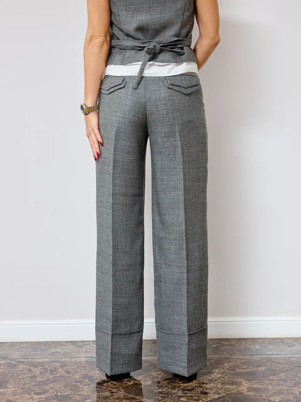 Брюки с широким манжетом