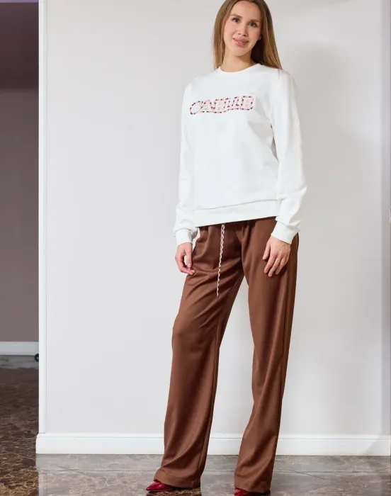 Брюки на резинке со шнуровкой - фото - 7