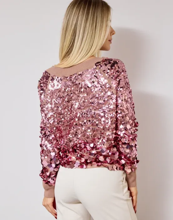 Кардиган с пайетками на пуговицах