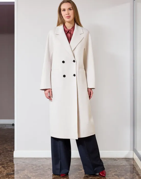 Пальто из шерсти и кашемира на пуговицах - фото - 5