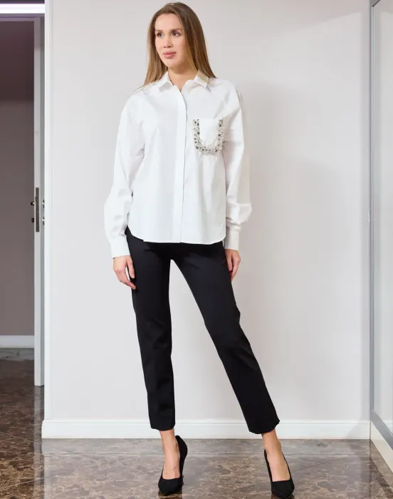 Рубашка  с декорированным карманом