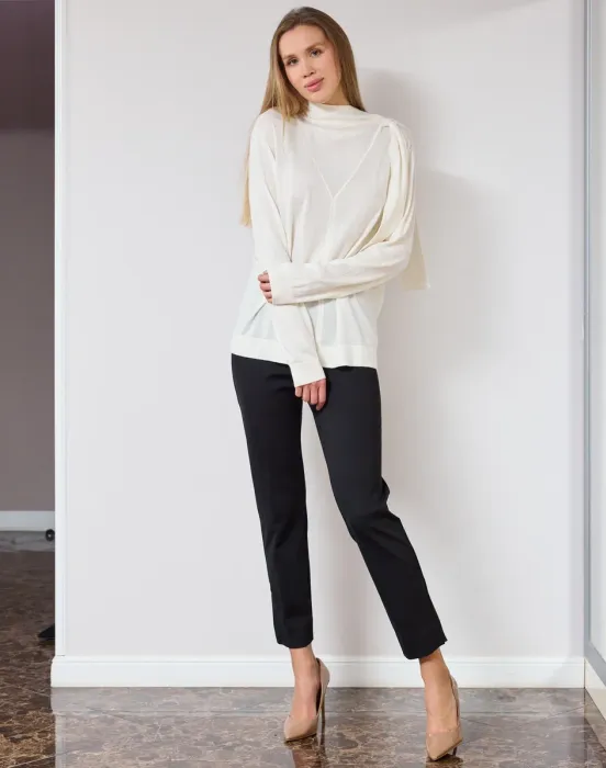 Брюки слим с молнией - фото - 7