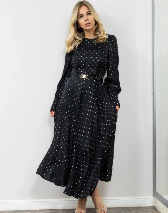 Платье в принте горох - фото - 5