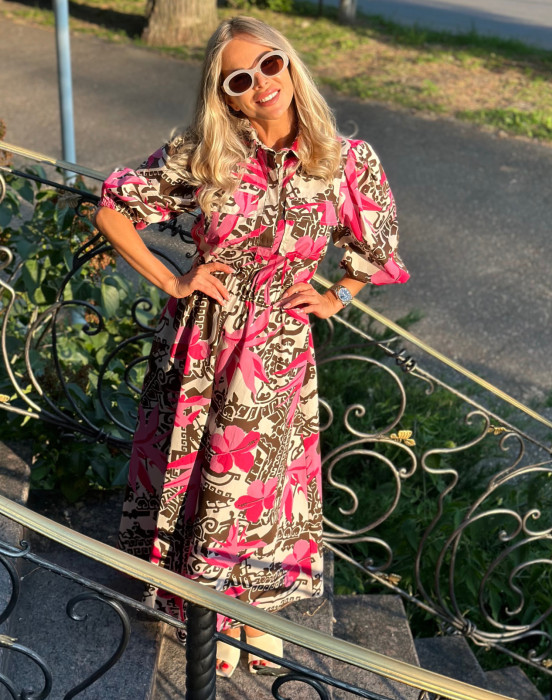 Платье в акцентном принте - фото - 3