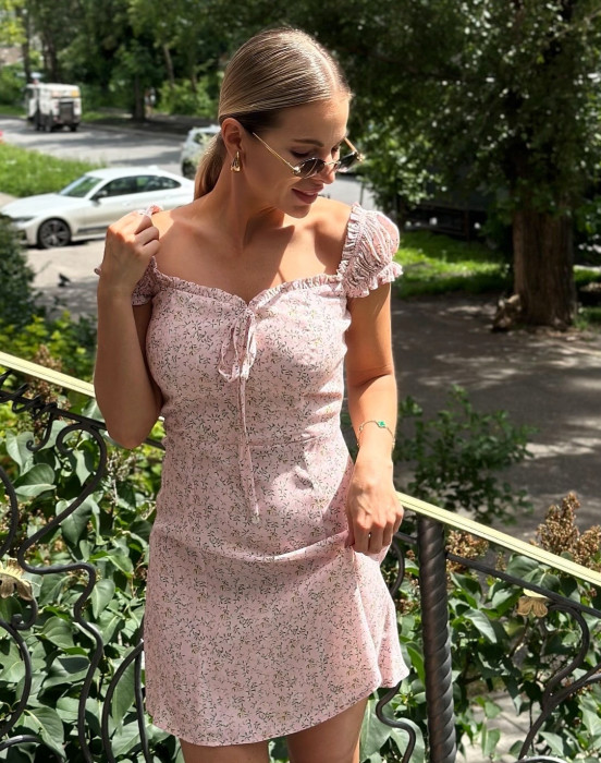 Платье в принте мильфлёр - фото - 4